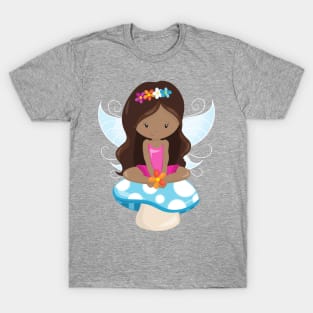 African American Fairy, Forest Fairy, Mushroom T-Shirt